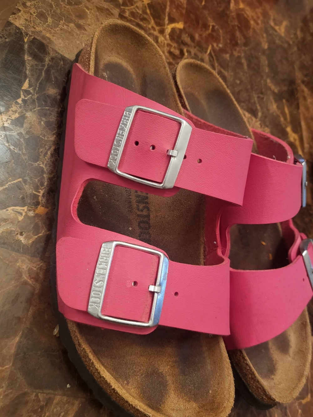 Birkenstock Pink Dual-Strap Slide Sandals - Picture 4 of 4
